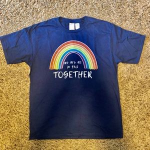 Navy Tshirt "We're all in the together"